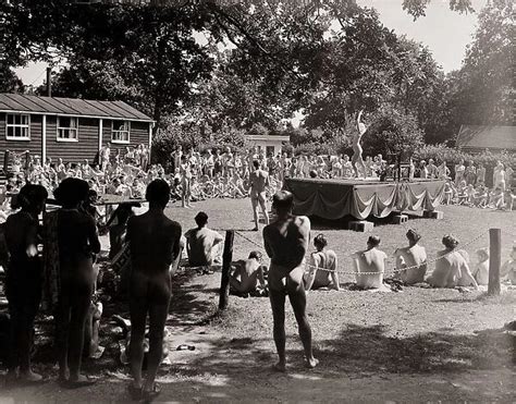 nude family art|Family beauty contest at a nudist camp , 1965